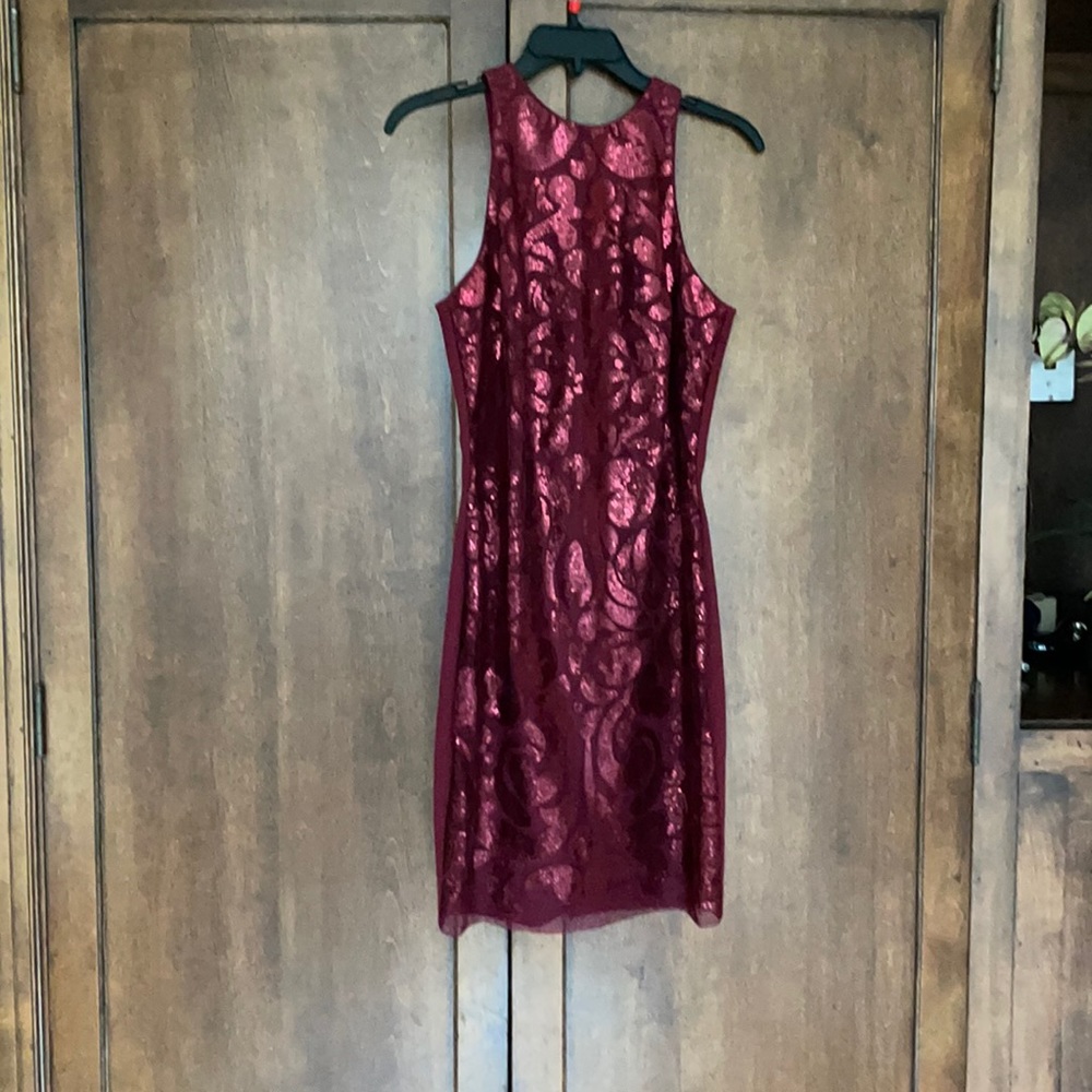 Wine red sequined dress by AVA&AIDEN